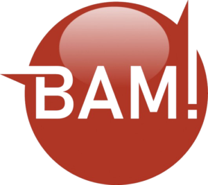 BAM logo with a transparent background for brand identification